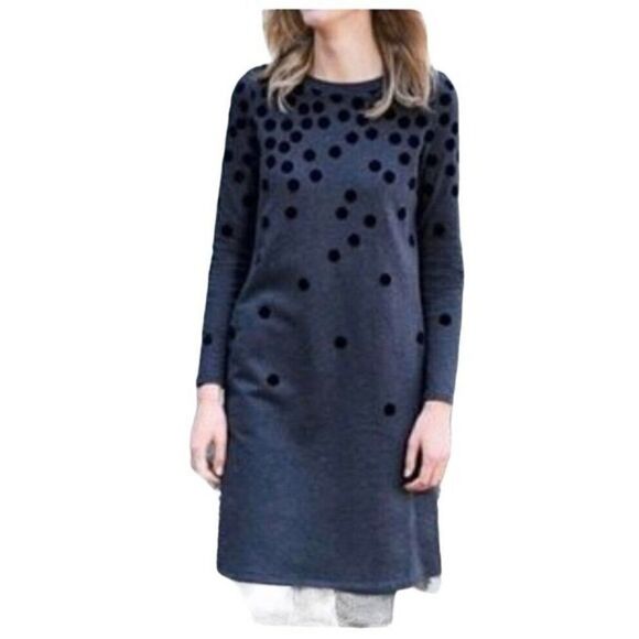 Boden Sweatshirt Dress Polka Dot Pocket - Picture 1 of 8